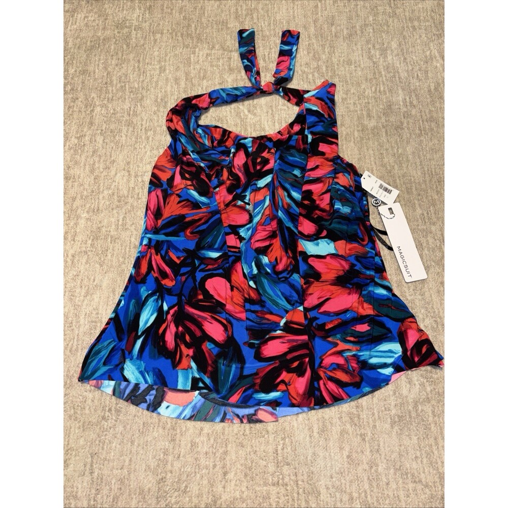 NWT SZ 12 Magicsuit by Miraclesuit Expressionist Chloe Tankini Halter Underwire